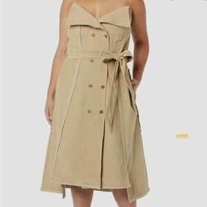 Making The Cut Corduroy Belted Dress Size 3xl BNWT Khaki